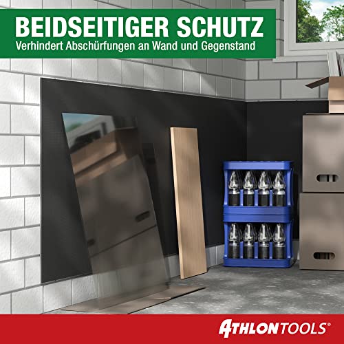 ATHLON TOOLS 1x FlexProtect XXL Garagen-Wandschutz, 1x2 m lang, Extra großer Auto-Türkantenschutz, Selbstklebend, Wasserabweisend (Schwarz (100x200cm))