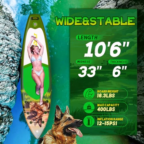 Image of FunWater Inflatable Stand Up Paddle Board Ultra-Light SUP with ISUP Accessories