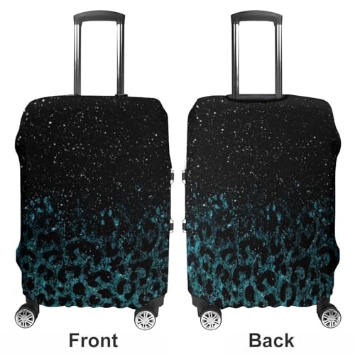 Green Glitter Leopard Print Luggage Cover Travel Suitcase Cover Luggage Protector 22-24 Inch3