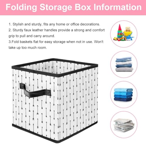 Boîte de rangement pliable cube avec poignées solides pour linge et vêtements