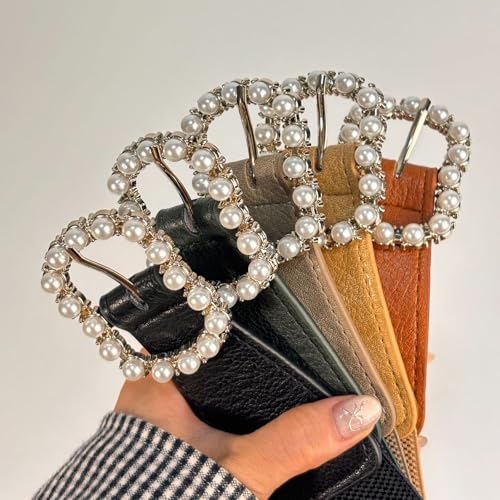 UncleS Vintage Pearls Buckles Waistband Party Fashion Belt Adjustable Waist for Leisure or Business Wear Vintage Waist4