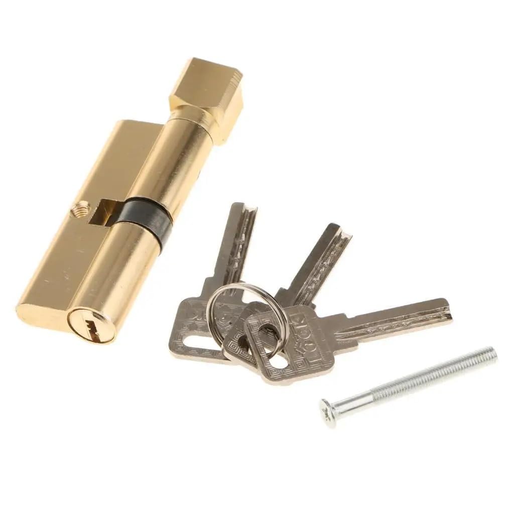 Barrel Lock Copper Keys Cylinder Door Lock Core with Three
