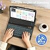 Keyboard Case for iPad 9.7 inch 2018 (6th Gen) / iPad 2017 (5th Gen) / iPad Air 2/1, 7 Color Backlit Detachable Bluetooth Color Keyboard Smart Folio Cover with Pencil Holder, Black
