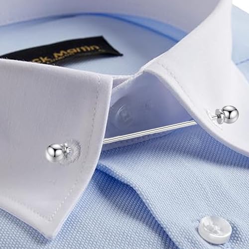 Hezhou Krawattennadel Metall Krawattenklammer Herren Kragen Pin Krawatte Clip Bar Kette Hemd Kragen Pin Anzug Brosche Revers Pin für Hemd Herren Zubehör Kostüm Kleidung (B)