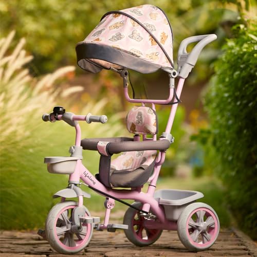 Lifelong Kids Parental Control Tricycle with Canopy,Harness,EVA Wheels, Bell & Storage Basket|Baby Trike|Age Group 1 Years to 4 Years Carrying Capacit