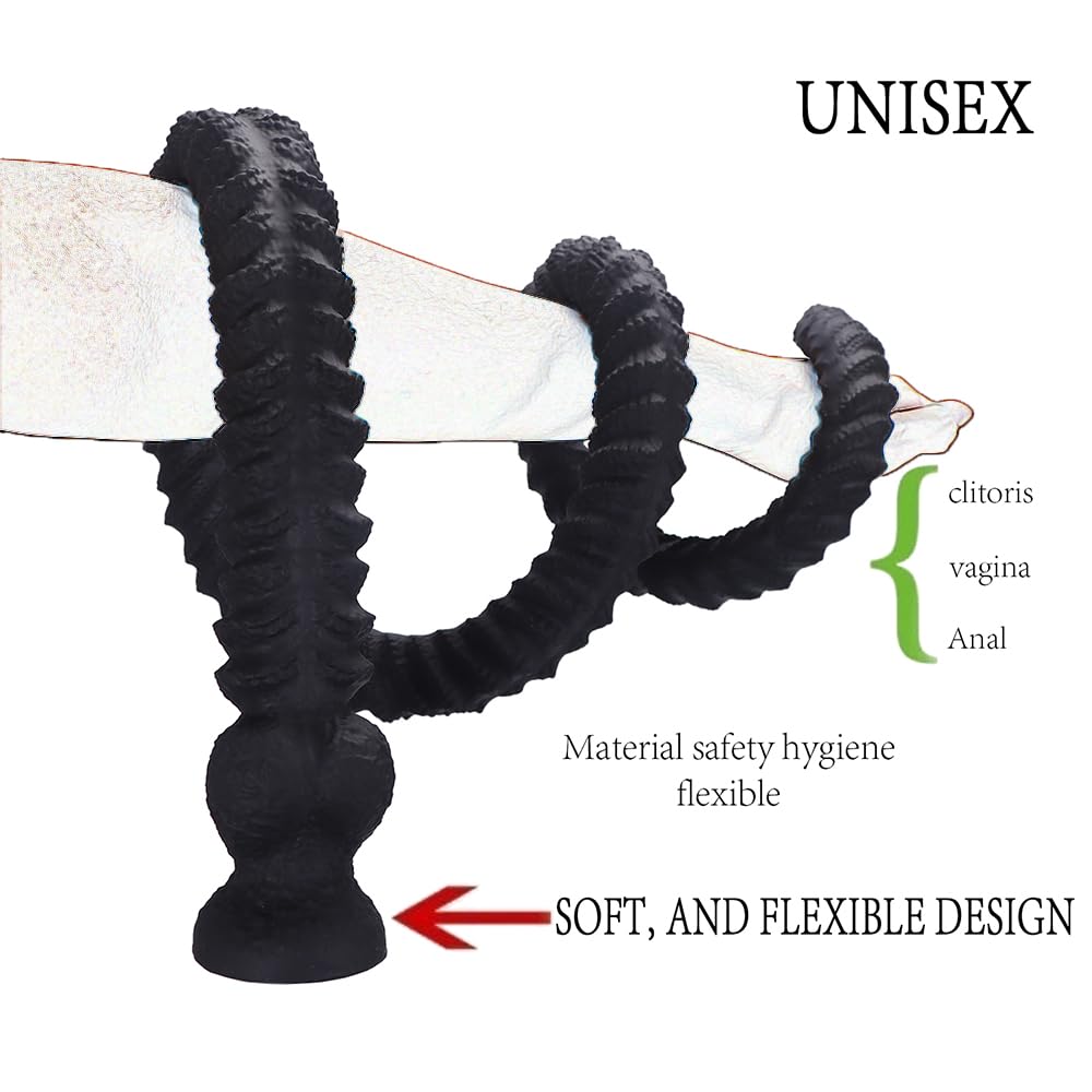 Super Langer Analplug Anal Dildo Weich Silikon Analplugs XXL Dildo mit Saugnapf Analkette Anal Dilator Analspielzeuge für Tiefe Stimulation Buttplug Sexspielzeug für Frauen Männer (L 100cm)