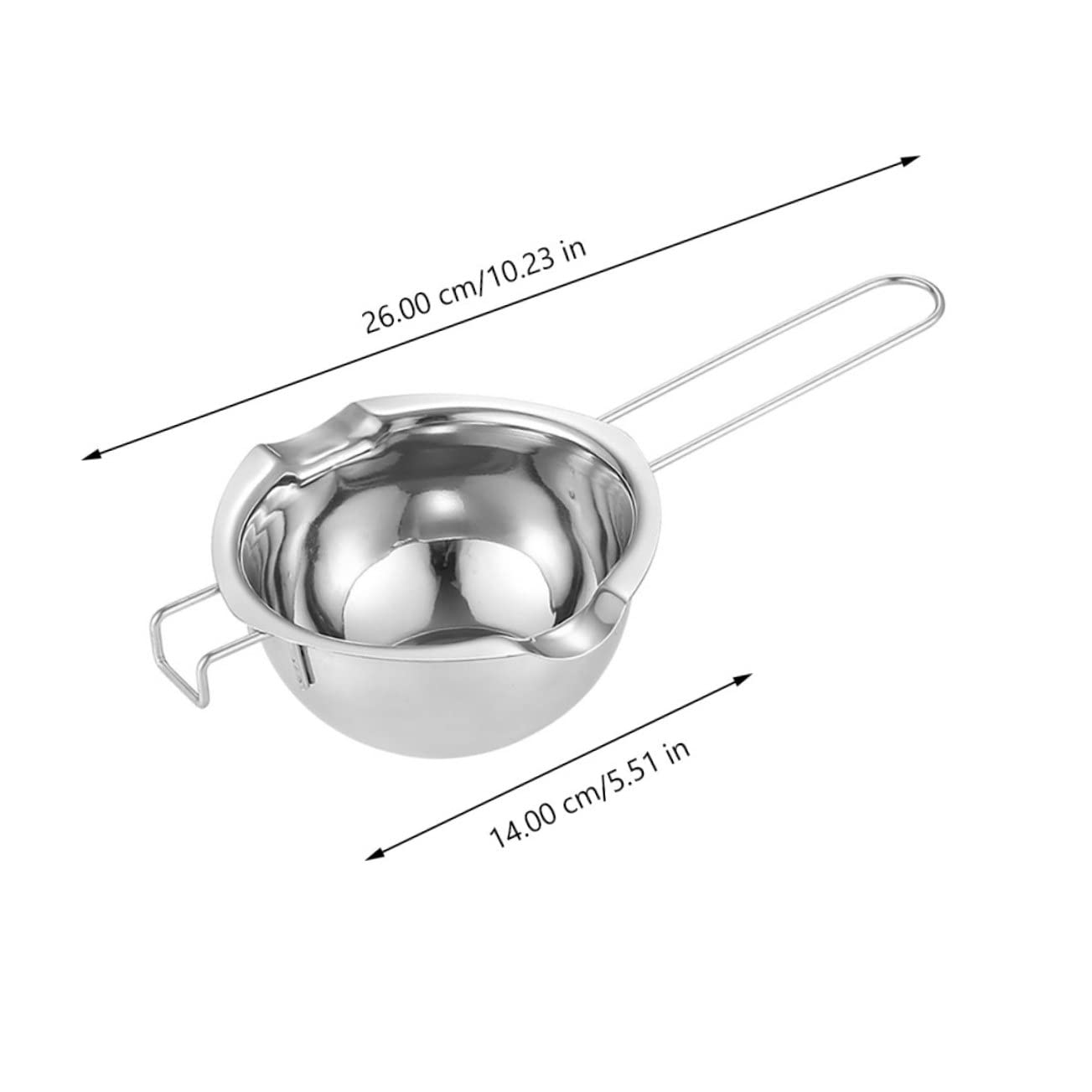 KONTONTY 1set Chocolate Melting Pot Stainless Steel Butter Cheese Warmer Ergonomic Handle Lightweight Design Dual Pour Spouts for Baking Cooking Candle Making