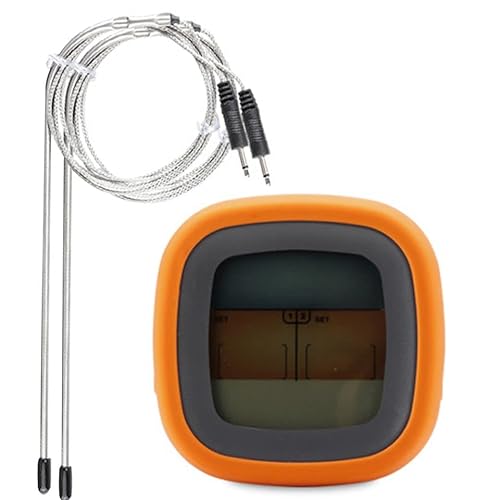 Miniatura 3 de Termómetro inalámbrico de doble tenedor con pantalla táctil para alimentos, termómetro digital para carne, pantalla táctil LCD de pantalla grande,