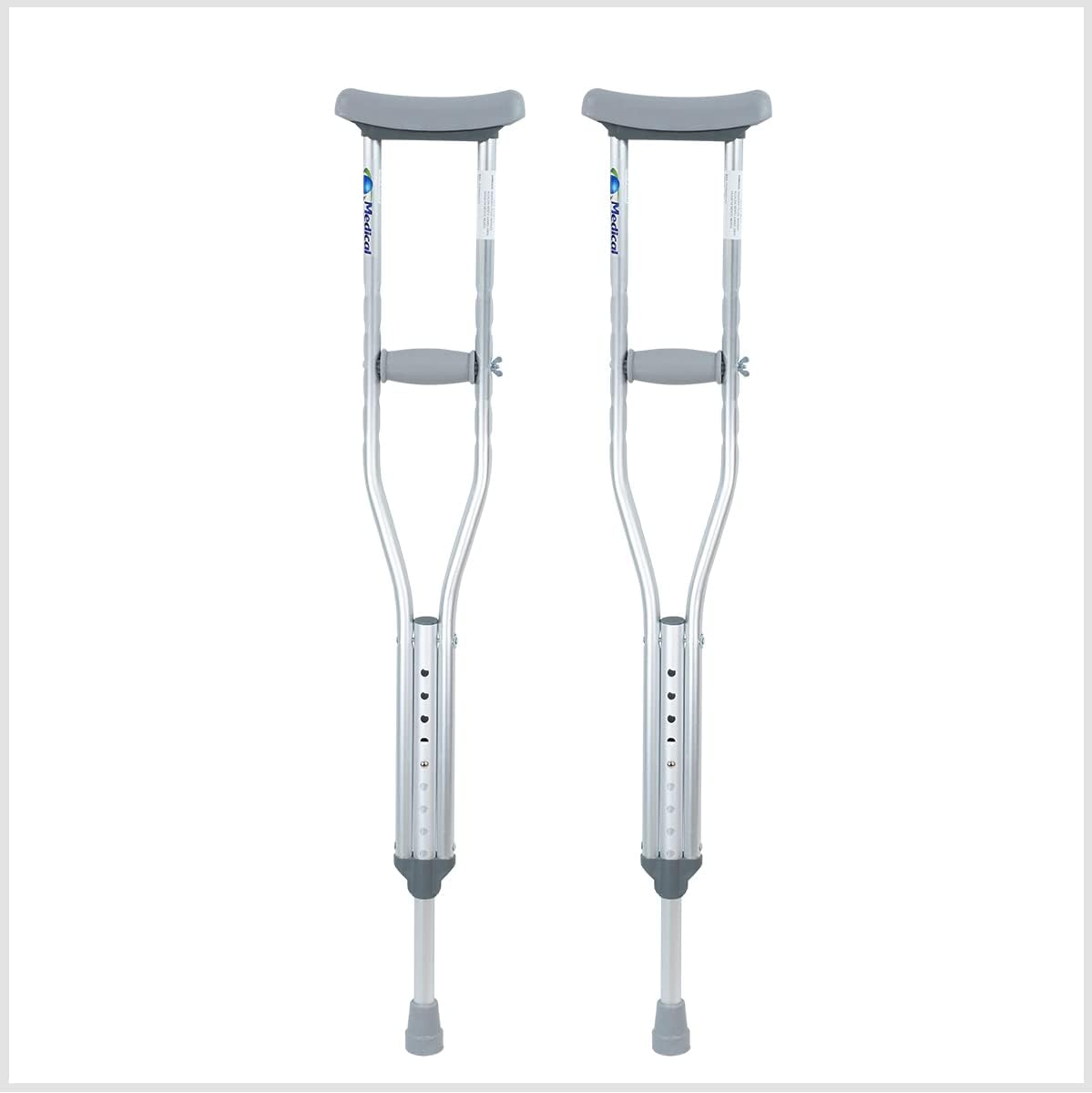 Juego De 2 Muletas Axilares de Aluminio Premium Medical Store Soporta hasta 135 Kilos Ayuda en Juego De 2 Muletas Axilares de Aluminio Premium Medical Store Soporta hasta 135 Kilos Ayuda en