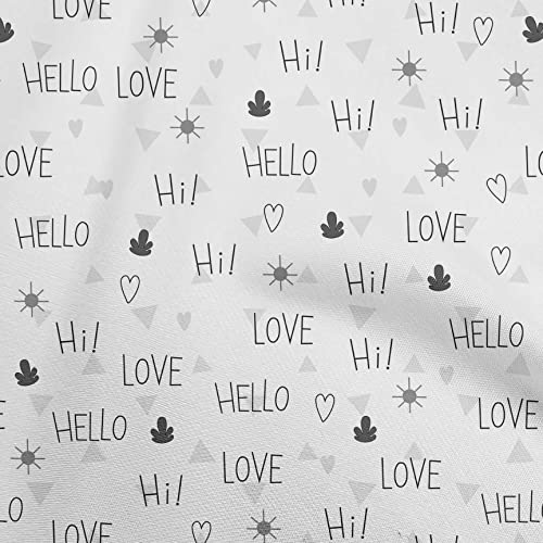 oneOone Silk Tabby White Fabric Text Sewing Material Print Fabric By The Yard 42 Inch Wide