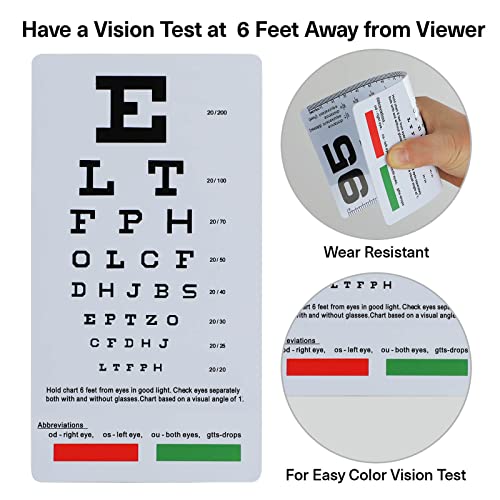 Image of NOYOC Rosenbaum Pocket Eye Chart, Pocket Snellen Eye Chart, 2 Pack