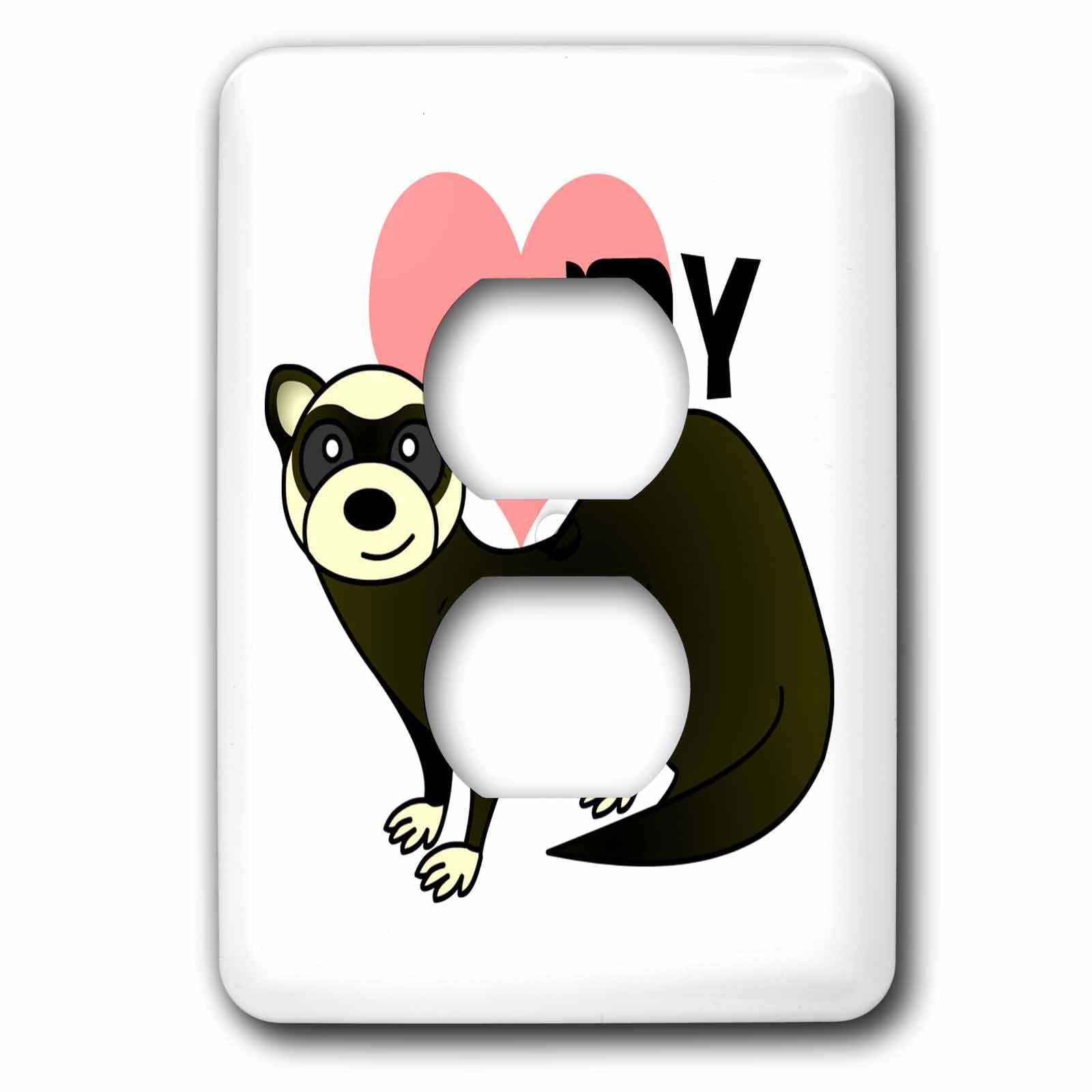 Love My Ferret Cache-prise double blanc 3dRose lsp_10788_6 - 4