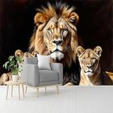 Carta da parati autoadesiva, rimovibile, motivo: leonesse, leonesse maschili, dimensioni personalizzate, per soggiorno, camera da letto, negozio, ufficio, bambini