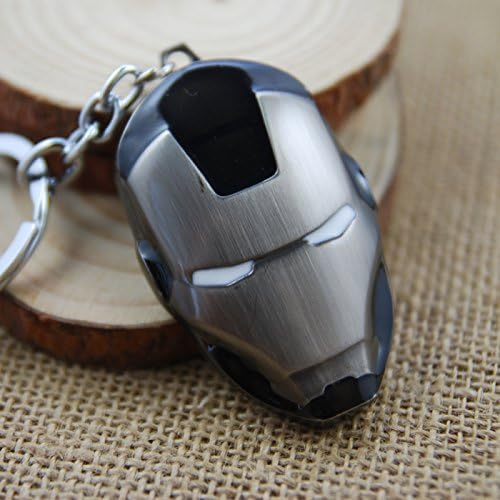 Angelia Marvel Iron Man 3 Head Pewter Key Ring (Black)