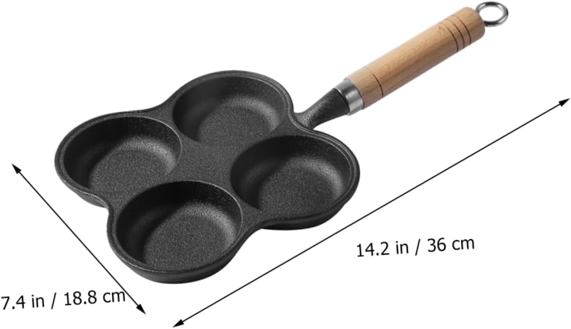 Frying Pan Non-stick Four Design for Cooking Multiple Dishes Thick Iron Construction Easy to Clean Kitchen Accessory for Home Use