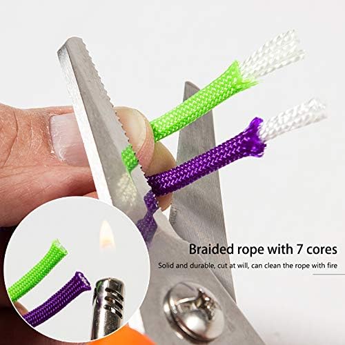 Inntek 12 Pieces 10 Foot Paracord Cord 550 Paracord Ropes, Paracord Bracelet Paracord Bands Set with 24 Paracord Buckle for DIY Bracelets, Key Rings, Dog Leads, Canvas, Tent Rope
