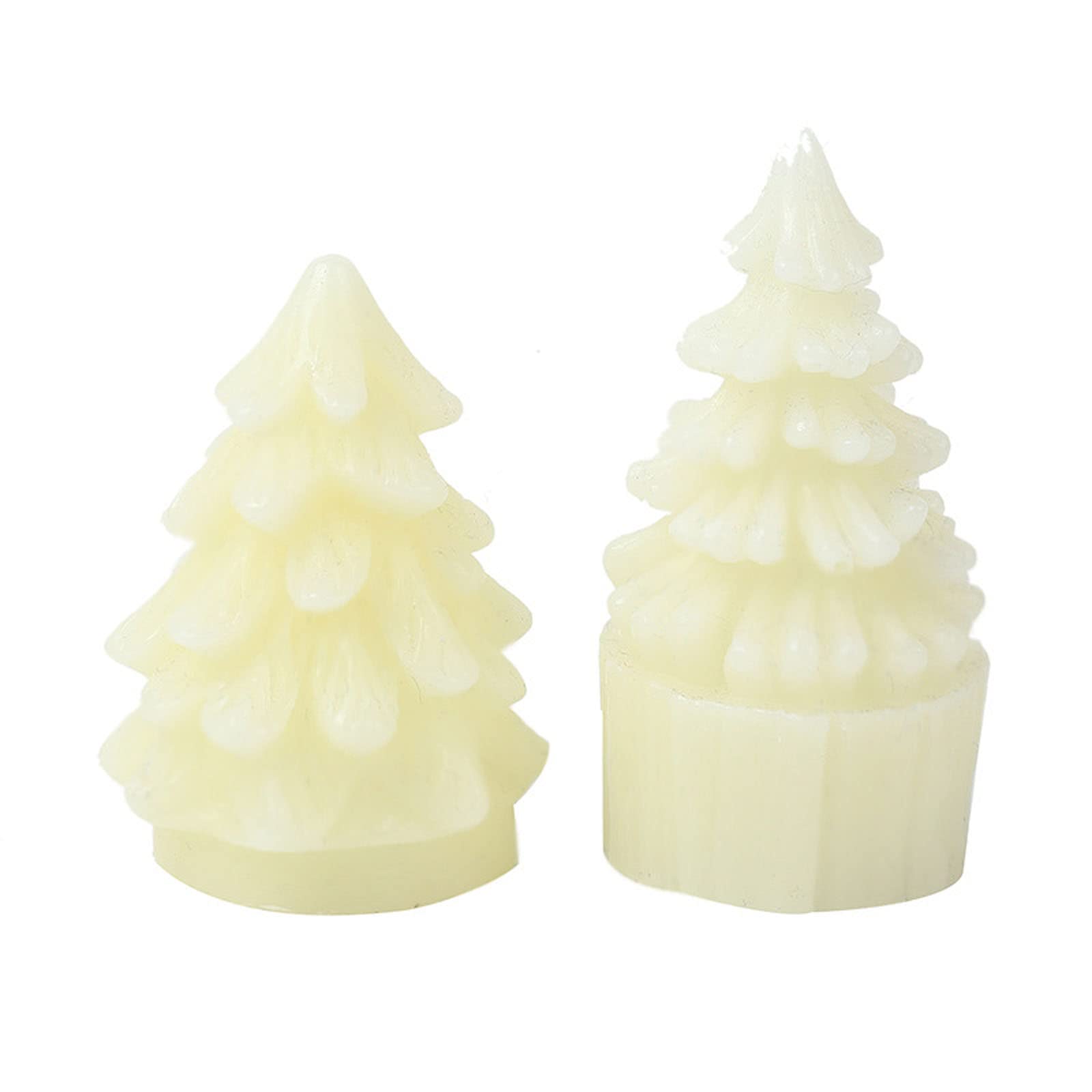 Elnwnnkc 2pcs Christmas Tree LED Flickering Battery Powered Flameless Light for Birthday Party Home Bedroom Decor LED Light
