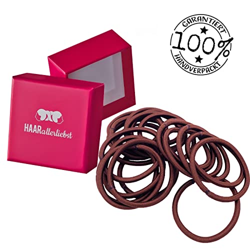Haarallerliebst Women's Hair Scrunchies Medium Brown for Brown Hair (Pack of 20, 4.5 mm Thick) - Image 4
