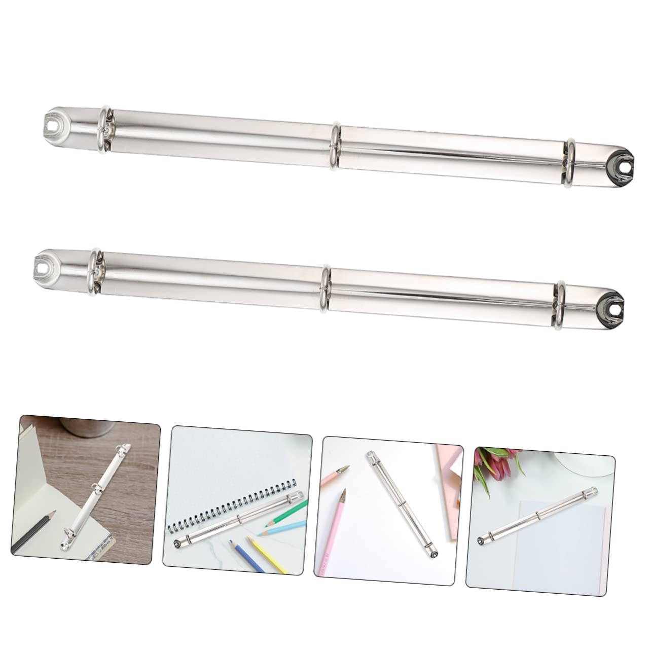 ARTIBETTER 12 Set Legante Metallico D Anello A Clip Sciolto Raccoglitori Per La Scuola Legante Sottile Esposizione Raccoglitori Metallici A Fogli Mobili Clip Raccoglitore Argento 2 Pezzi * 12