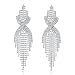 Long Way Bridal Wedding Jewelry Beautiful Fashion Dazzle Sparkling Rhinestone Long Tassels Dangle Earrings