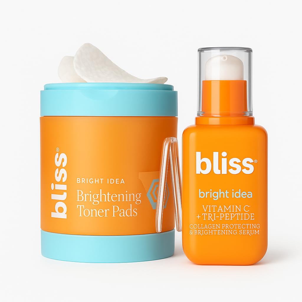 Bliss Vitamin C Radiant Skin Duo: Brightening Vitamin C Serum + Illuminating Toner Pads