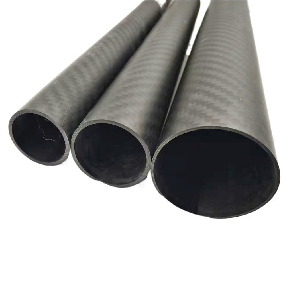Lot de 2 tubes droits en fibre sergée mate de 500 mm, épaisseur de paroi de 1,5 mm, tube en carbone 3K résistant au vieillissement(12x9mm)