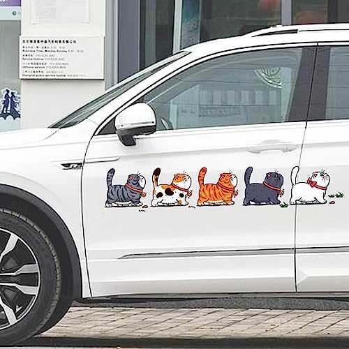 Image of (Large) 2 Set 8 Pcs Scratch Cat Decals for Cars，Cute Cat Car Stickers and Decals，Cat Bumper Stickers Funny，Window Decals for Vehicles，Auto Decals Stickers