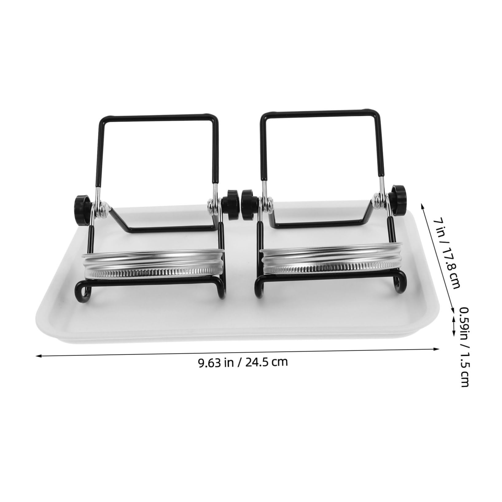 Kit de Germinación para Tarro de Boca Ancha en Acero Inoxidable, 2 Juegos | Malla de Acero Inoxidable, Bandeja y Soporte Incluidos, para Cocina y Balcón, Accesorios para Brotes de Brócoli