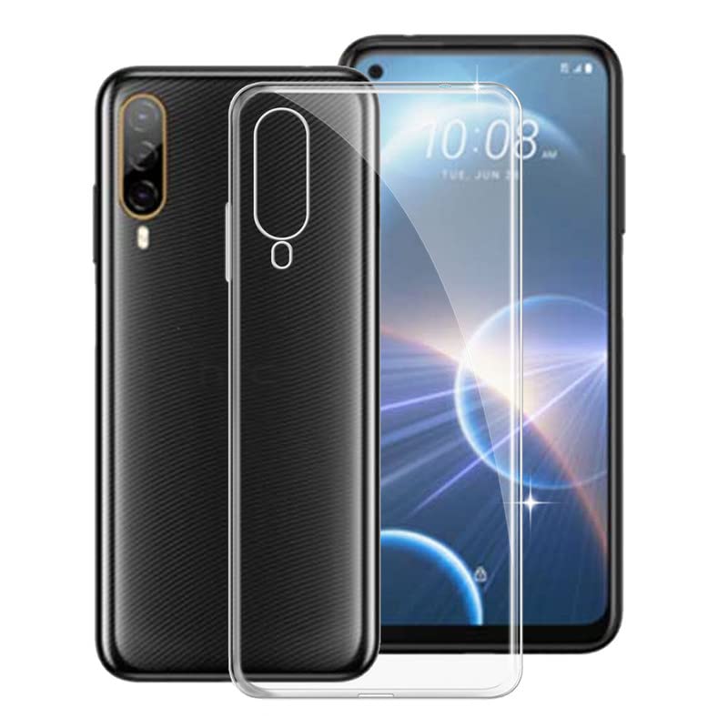 KJYF Phone Case for HTC Desire 22 Pro (6.6'), Ultra Slim Shockproof Silicone Protection Case for HTC Desire 22 Pro, Clear Anti-Yellowing Anti-Scratch Soft TPU Bumper Back Cover - Transparent