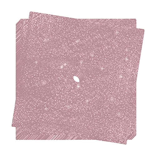 10 Pieces Graduation Cap Decorations Graduation Cap Topper Glitter Blank Grad Caps Decorations(Rose Gold)