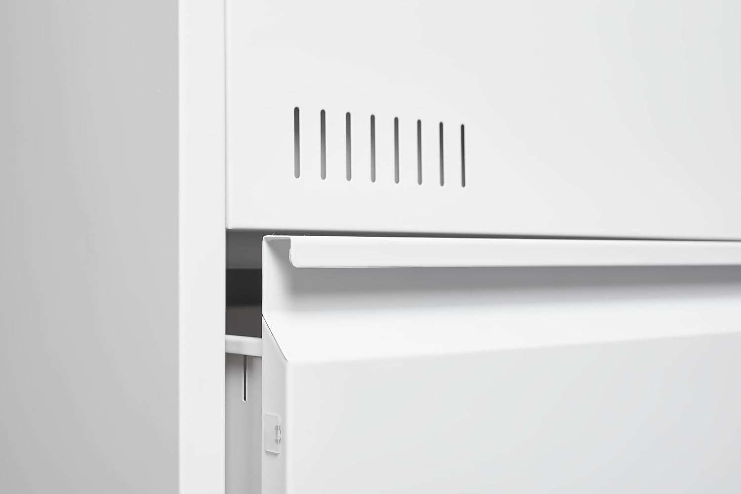 24" Metal File Storage Cabinet with 2 Widened Drawers, File Cabinet with Safety Lock, Office Cabinet with File Classification for Home Office, White