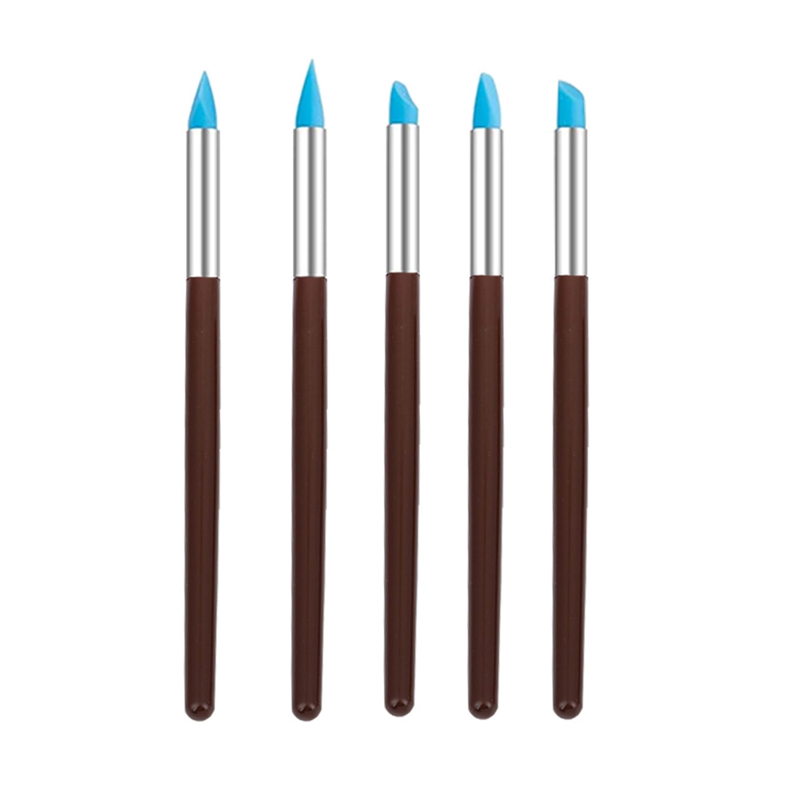 Shunzhong 5Pcs Modeling Dotting Tool, Pottery Embossing Tool for Rock, Nails, Blending, Drawing, Modeling Silicone Clay Sculpting Tools Dotting