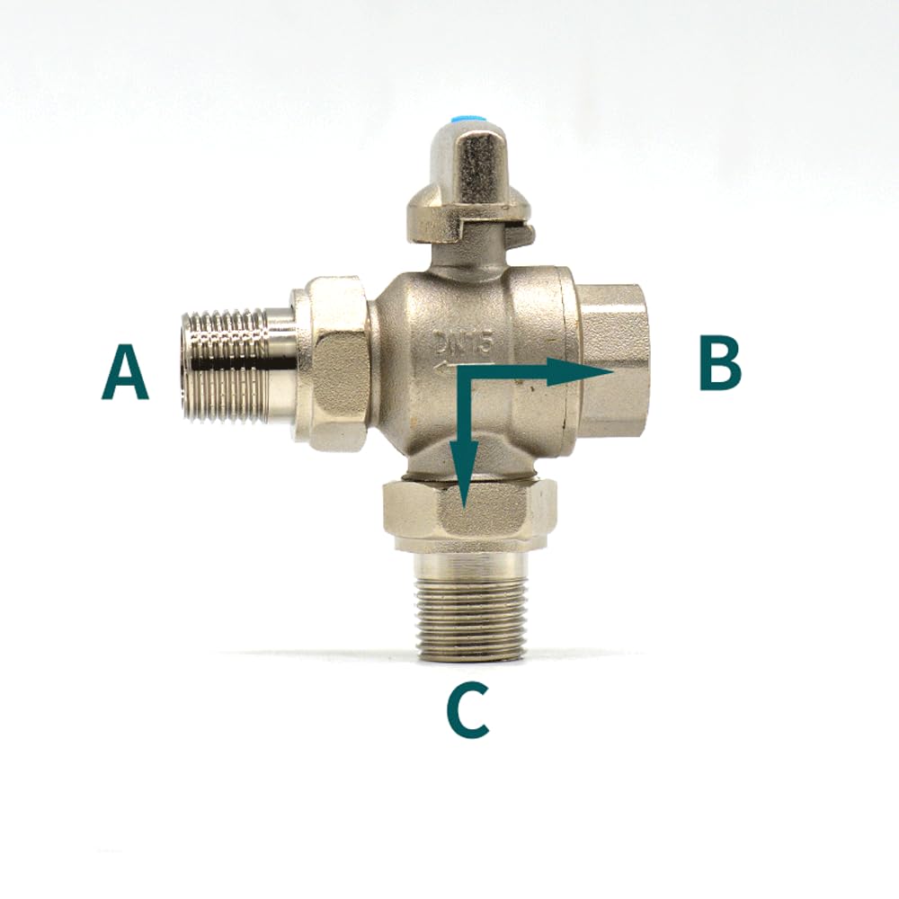 1/2" 3/4" 1" Femmina Maschio Maschio Raccordo a T in Ottone nichelato 3 Vie Interruttore di Regolazione a Sfera Idraulica Acqua Vapore(0.5 inch)