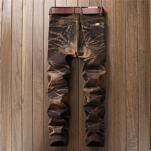 JEShifangjiusu Men's Ripped Slim Fit Jeans Stretchy Denim Distressed Moto Biker Jeans Retro Straight Leg Jean Denim Pant2