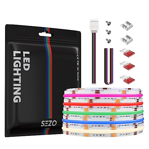 SEZO RGBW COB LED Strip FCOB RGB+Natural White 4000K 16.4FT/5M DC12V 816LEDs/m 12mm Width Flexible High Density Uniform Tape Color Changing RGBNW Light Strips for Home DIY Decoration Party Bar -  SHENZHENSHI COYU TECHNOLOGY CO., LIMITED, M1FCOB5M12V816LRGBNW30