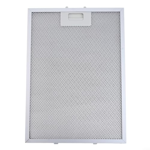 Pumixiy Filtro in metallo per cappa aspirante da cucina, filtro antigrasso in rete di alluminio, 5 strati, compatibile con la maggior parte degli estrattori, ricambio regolare, 370 x 270 mm, argento