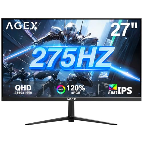 Image of Z-Edge 27 Inch Gaming Monitor, QHD (2560 x 1440p) 275Hz 240Hz Fast IPS Monitor, Support FreeSync, AG27QS 1ms MPRT Refresh Rate, sRGB 120%, 16.7M Colors, HDMIx2, DPx1