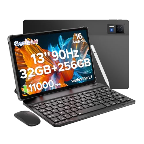 DOOGEE U13 Andriod 16 Tablet 13 Zoll FHD+ 90Hz, Tablet mit Tastatur 32GB+256GB/2TB, 11000mAh, Gemini AI/Widevine L1, Octa Core Tablets mit Tastatur und Stift, 13MP Tablets und Stift/5G WiFi/Face ID