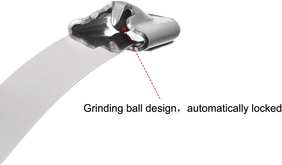uxcell 31インチ ステンレススチール ケーブル結束バンド 幅0.5インチ メタルエキゾーストラップ 15個