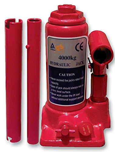 Gato hidráulico para botella de 4 toneladas, capacidad de transporte de 4 toneladas, altura máxima de 385 mm, botella tipo gato, altura mínima de 190 mm, peso de 4 kg, herramientas de gato