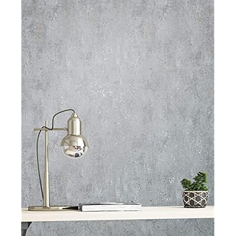 Marburg Papel Pintado Aspecto de Hormigón Gris Dorado Cover
