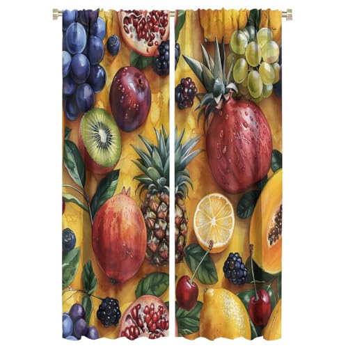 HDESDIS Pomegranate Pineapple Blackout Curtains for Bedroom Living Room, Rod