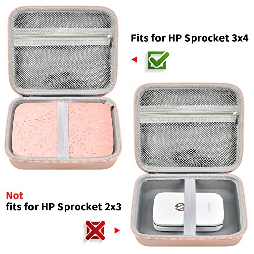 Case Compatible With Hp Sprocket 3X4 Instant Photo Printer, Storage Holder Carrying Organizer With Mesh Pocket For Zink Paper, Photo Album, Markers, Sticker And Other Accessories (Box Only) -Rose Gold #TOP2