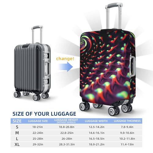 Travel Luggage Cover Fantasy Sci-Fi Dizziness Suitcase Protector Elastic Washable Stretch Suitcase Protector Anti-Scratch Travel Suitcase Cover Fit 18-32 Inch Luggage2