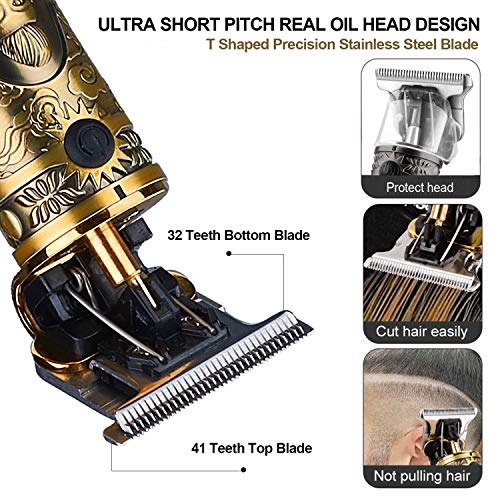 Suttik AWH-LL1 Hair Clippers For Men, Professional Hair & Beard Trimmer For Men, T-Blade Hair Edgers Clippers, Gold Knight Close-Cutting Trimmers thumb #2
