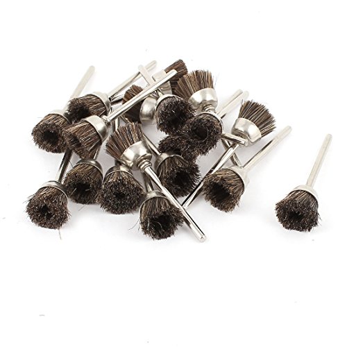 Aexit 18 Pcs Abrasives Replacement 15mm Dia Soft Brown Nylon Brush Polishing Wheel for Rotary Tool Model:76as80qo753