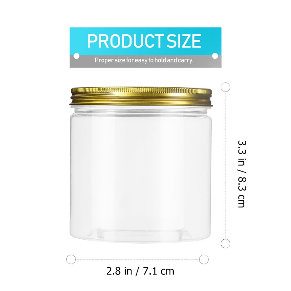 Tarros de Plástico de Boca Ancha 250ml, 20 Piezas Tapa