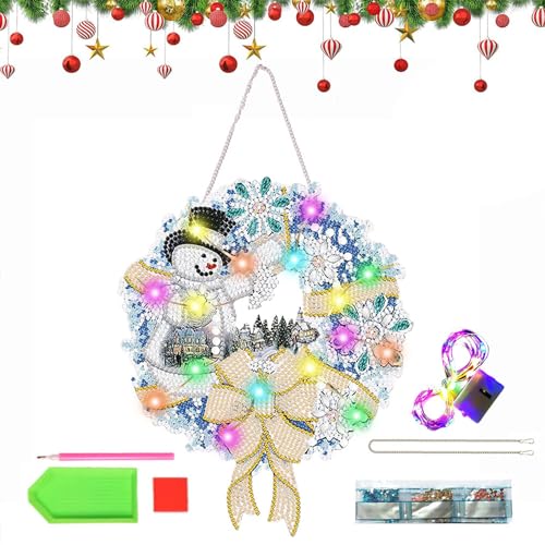 DCIDBEI Diamond Painting Weihnachtskranz - Türkranz Diamant Malerei 24x23cm