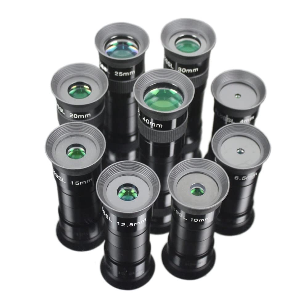 Aurorad Telescopio Astronomico Monoculare 1.25" Oculare Plossl 4mm 6.5mm 10mm 12.5mm 15mm 20mm 25mm 30mm 40mm Completamente Multi Verde Rivestito (Size : PL 20mm)