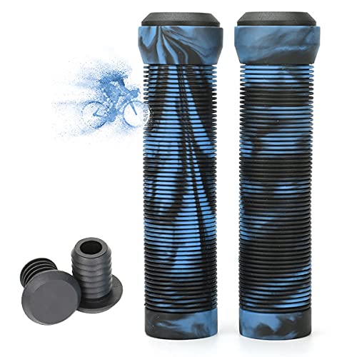 Puños Bicicleta Montaña Silicona, 1 par Ergonomicos Manillar de Bicicleta Puños, Suave Antideslizante, 22mm Mango Universal - para Bici de Montaña/MTB/BMX/Scooter (Blue)